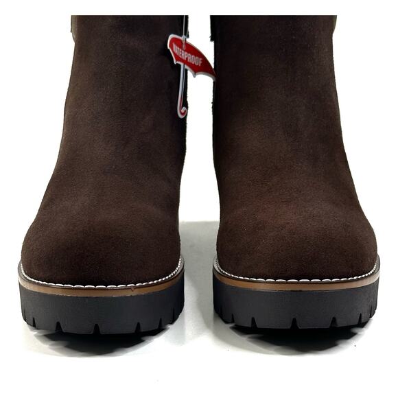 Blondo Dakota Waterproof Ankle Boots Brown Suede Buckle Strap Womens 7.5M New - Picture 3 of 13